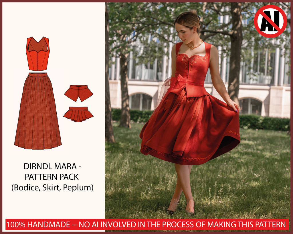 PATTERN PACK - Modular Dirndl MARA - Bodice, Skirt, Peplum - THISISKACHI