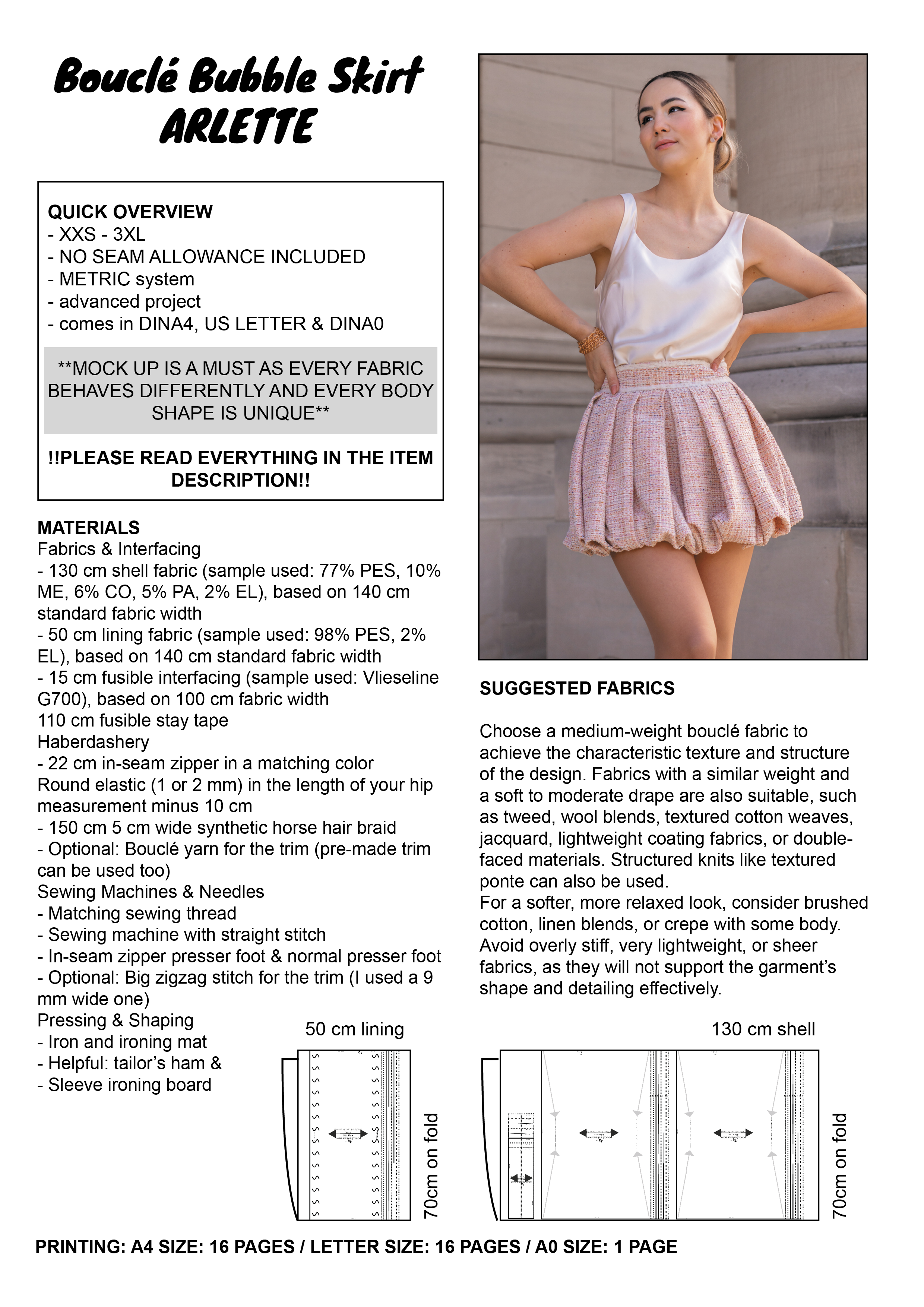 PATTERN - Bouclé Bubble Skirt ARLETTE - THISISKACHI
