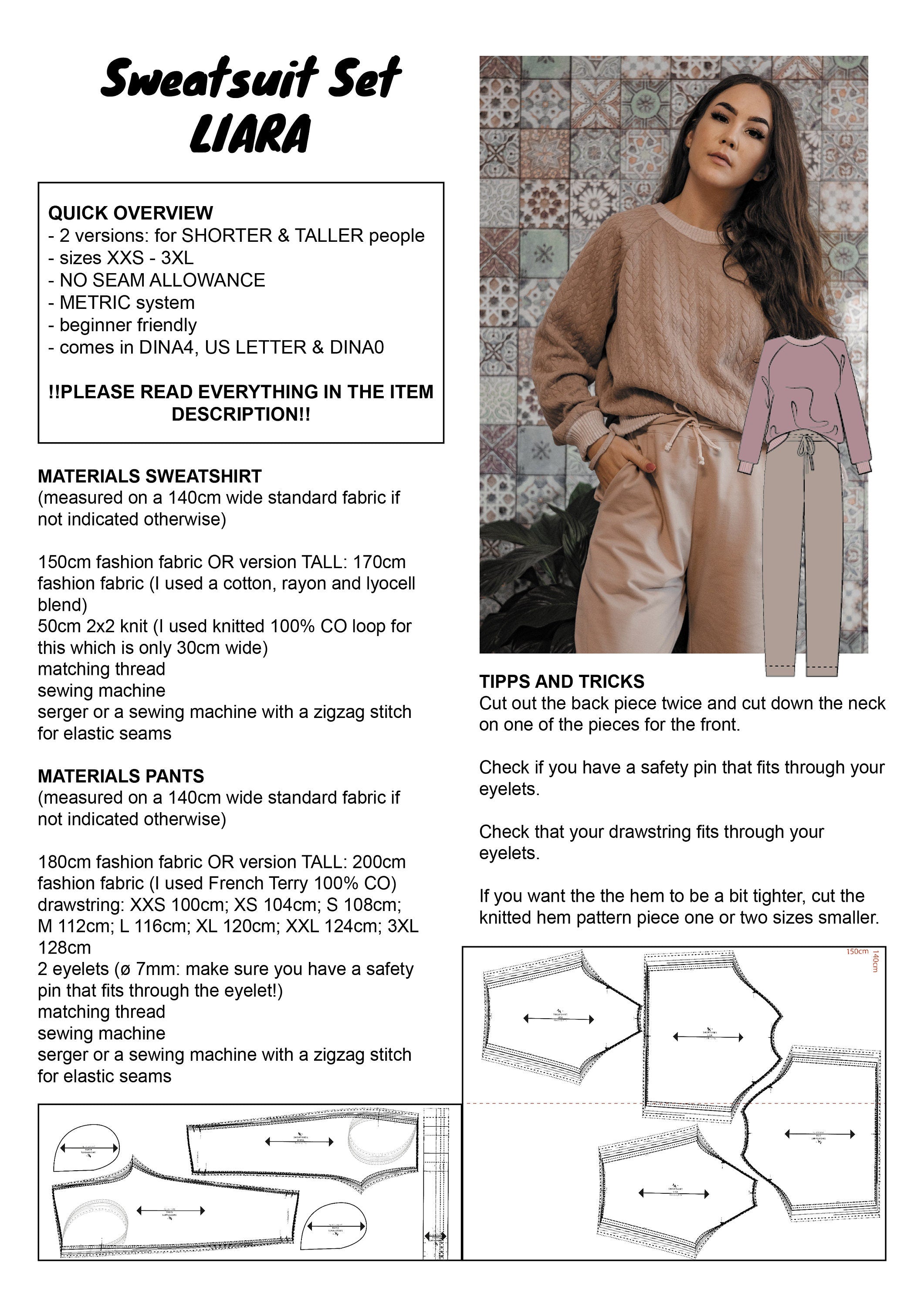 PATTERN - Sweatsuit Set LIARA (Lisa &amp; Kiara) - THISISKACHI