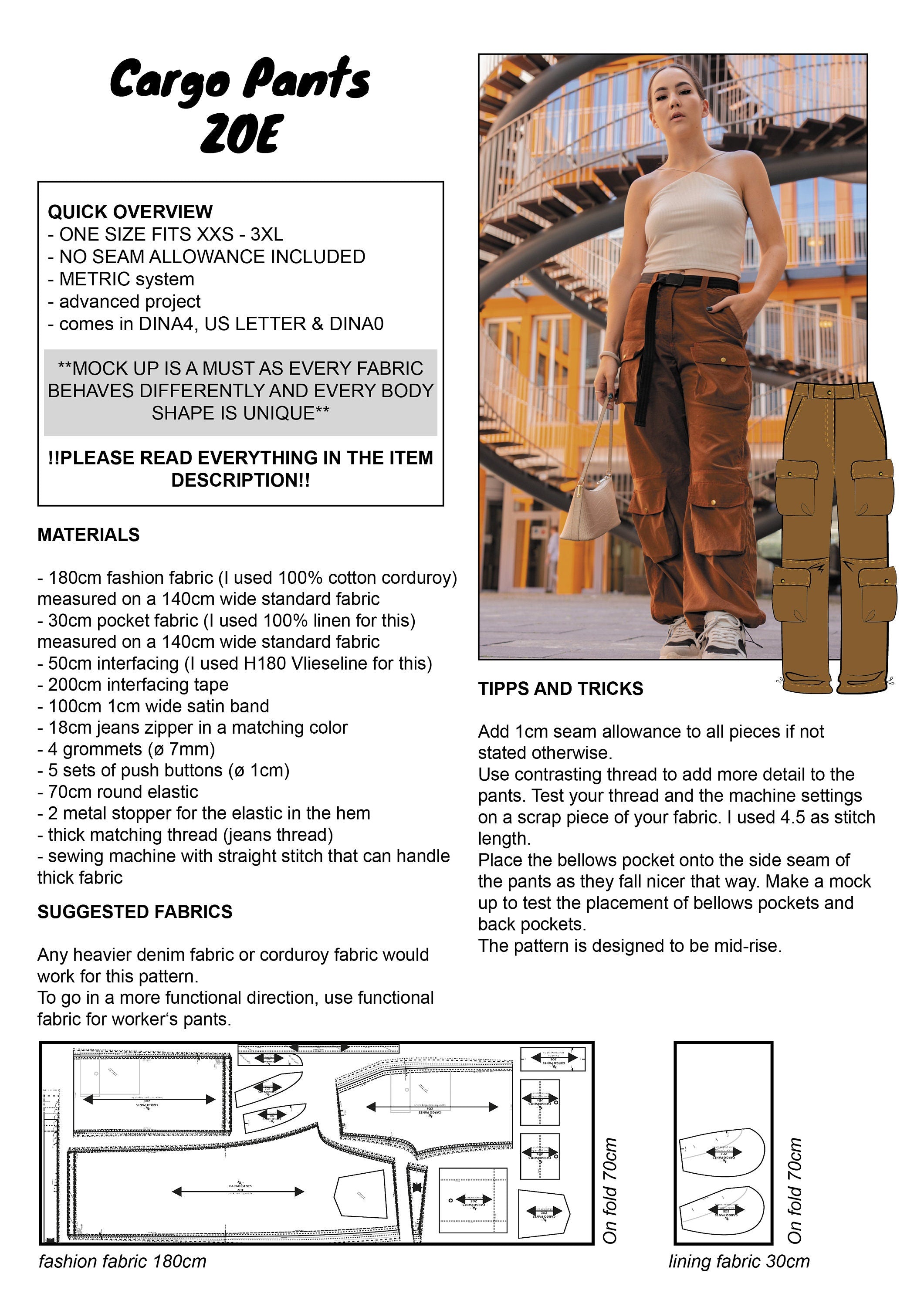 PATTERN - Cargo Pants ZOE - THISISKACHI