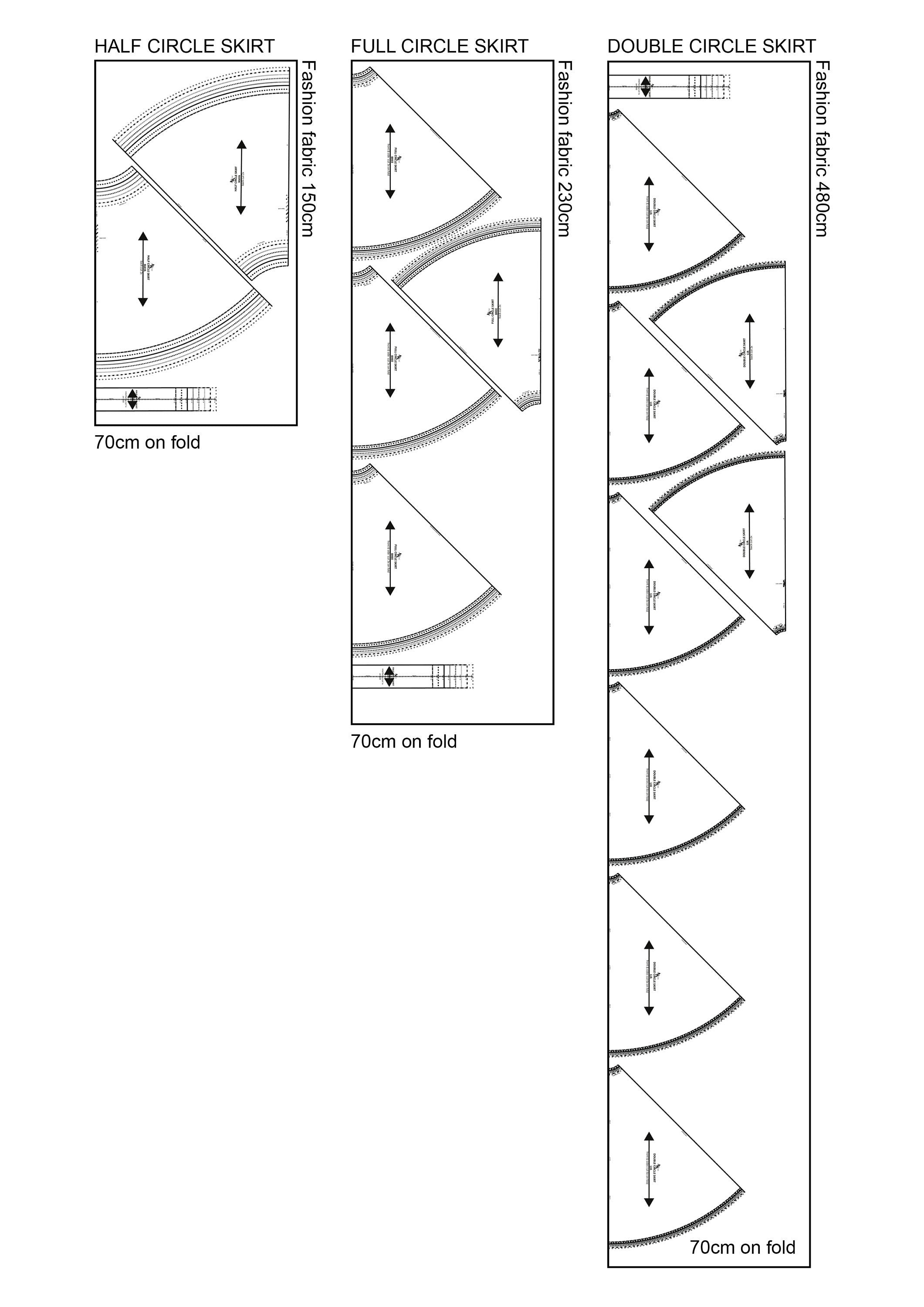 PATTERN PACK - Circle Skirts (Half, Full, Double) - THISISKACHI