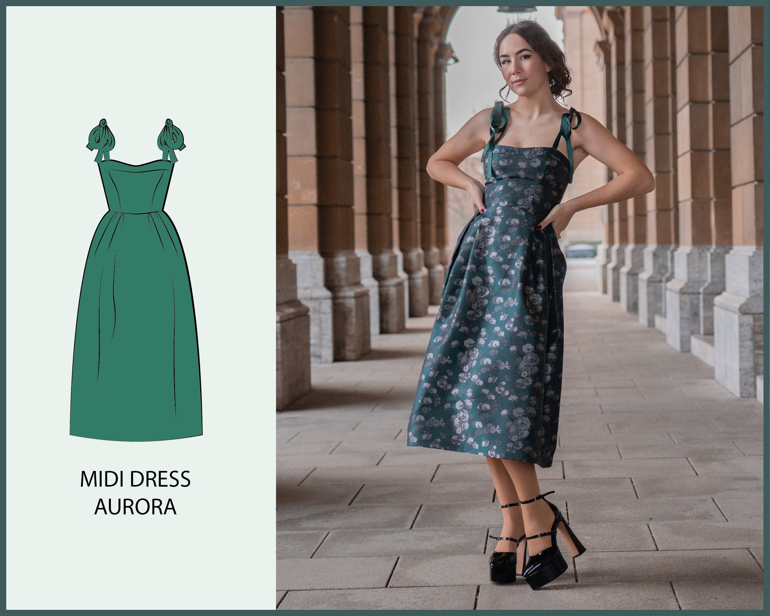 PATTERN - Midi Dress AURORA - THISISKACHI