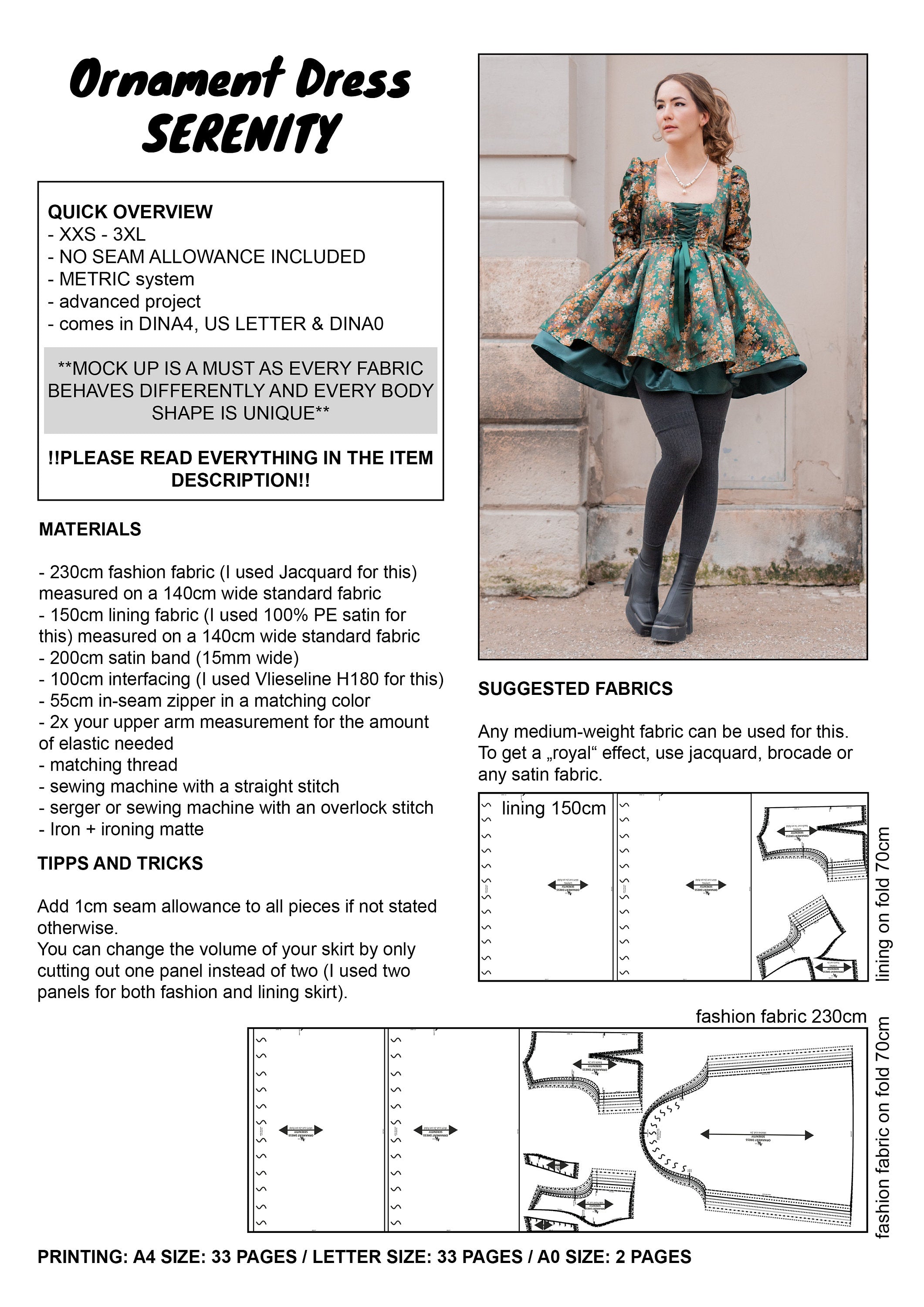 PATTERN - Ornament Dress SERENITY - THISISKACHI