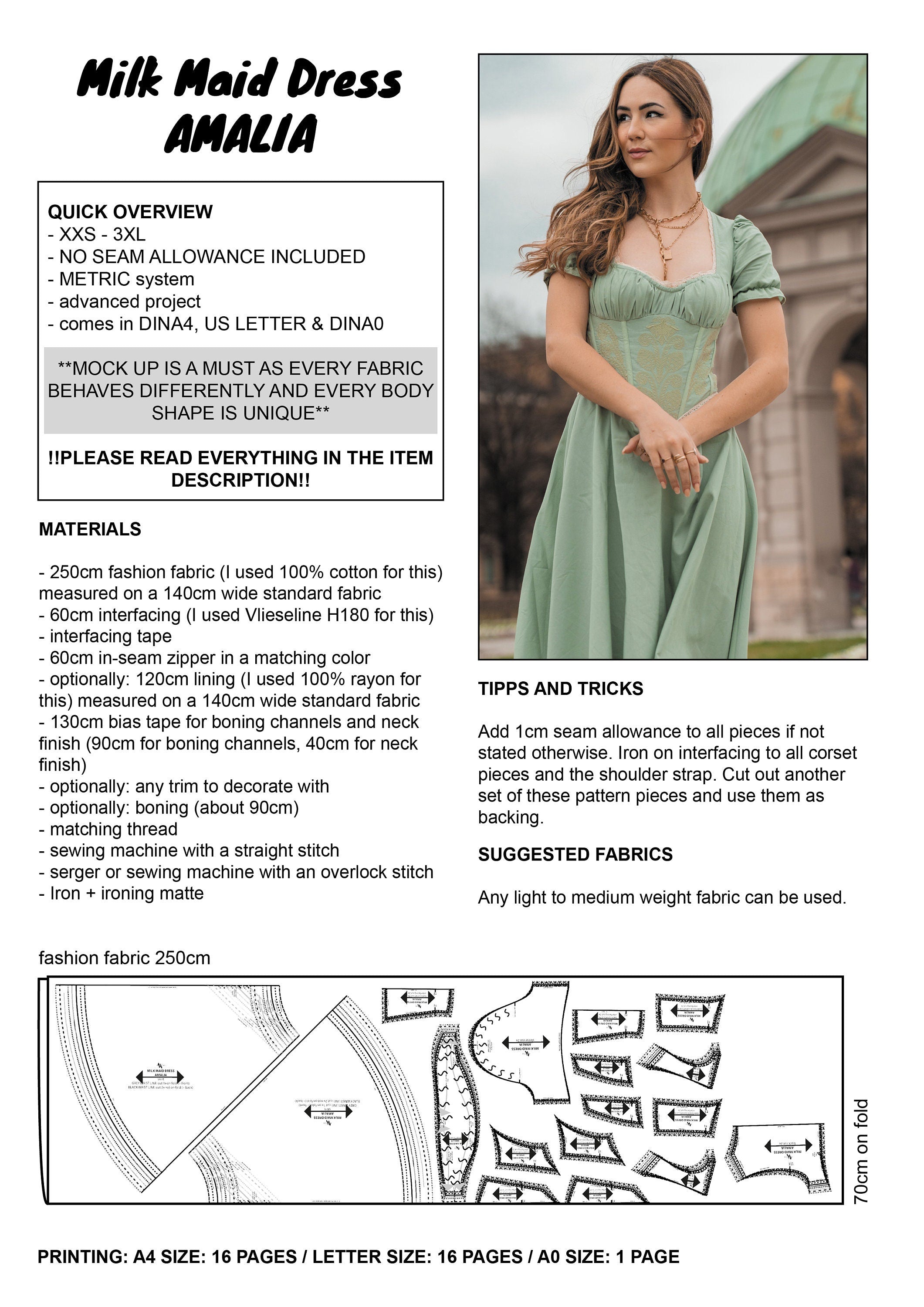 PATTERN - Milk Maid Dress AMALIA - THISISKACHI