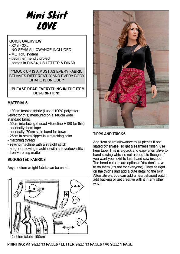 PATTERN - Mini Skirt LOVE - THISISKACHI