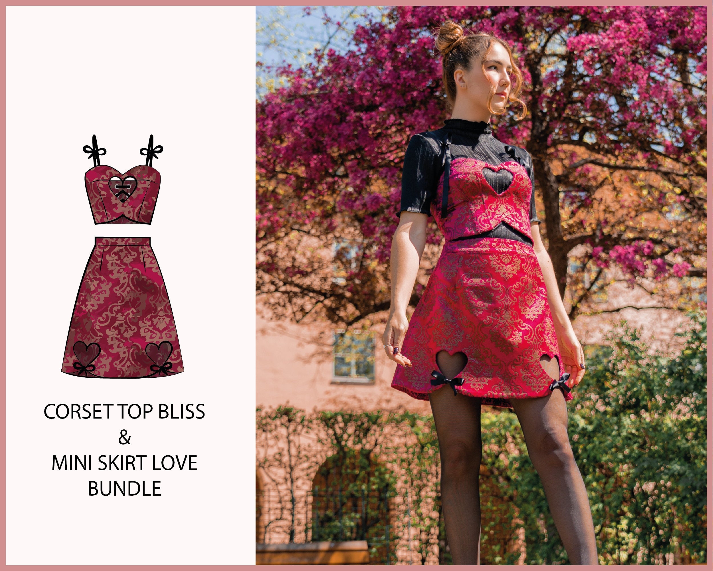 Pattern Bundle - Mini Skirt LOVE &amp; Corset Top BLISS- THISISKACHI