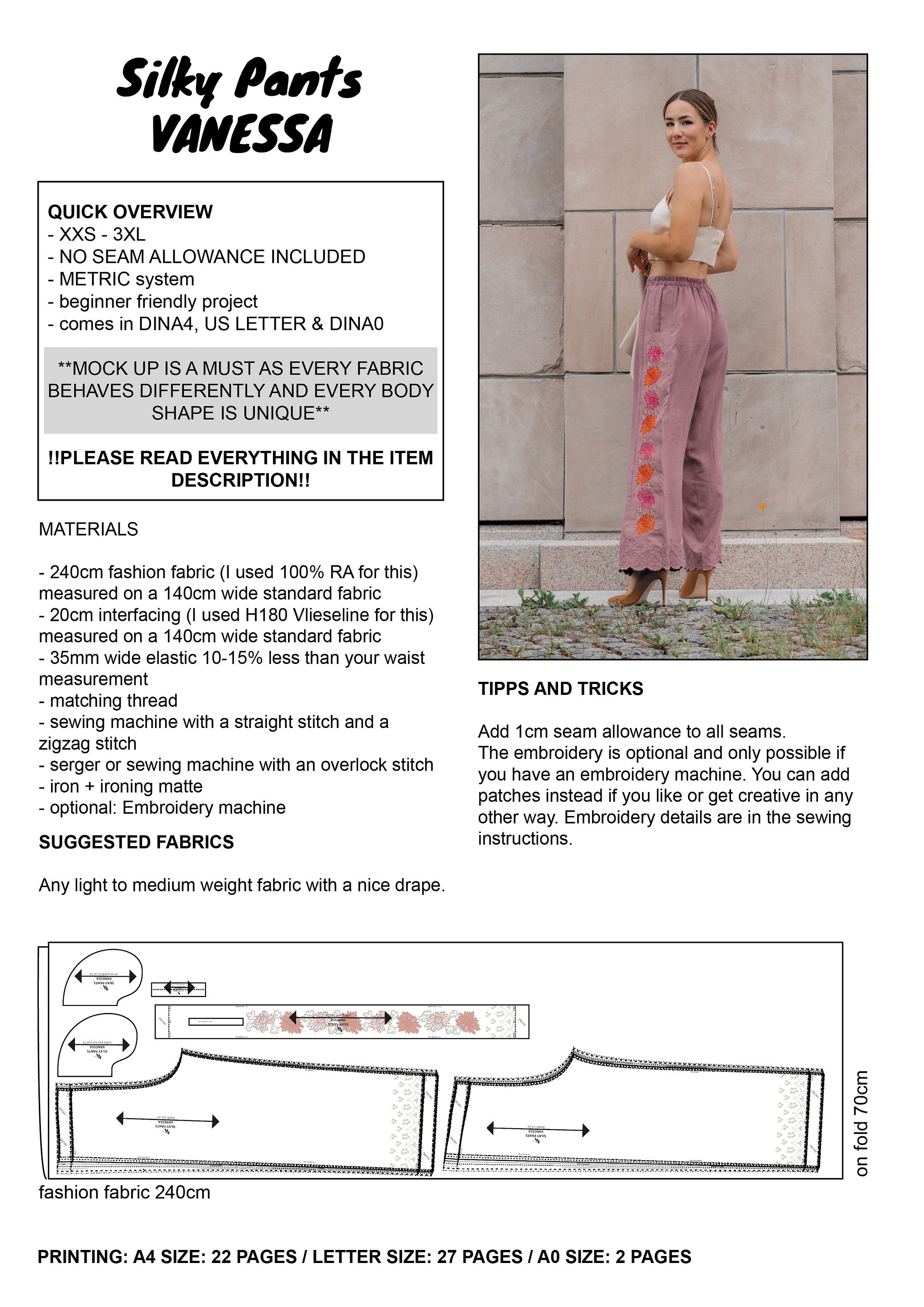 PATTERN - Silky Pants VANESSA - THISISKACHI