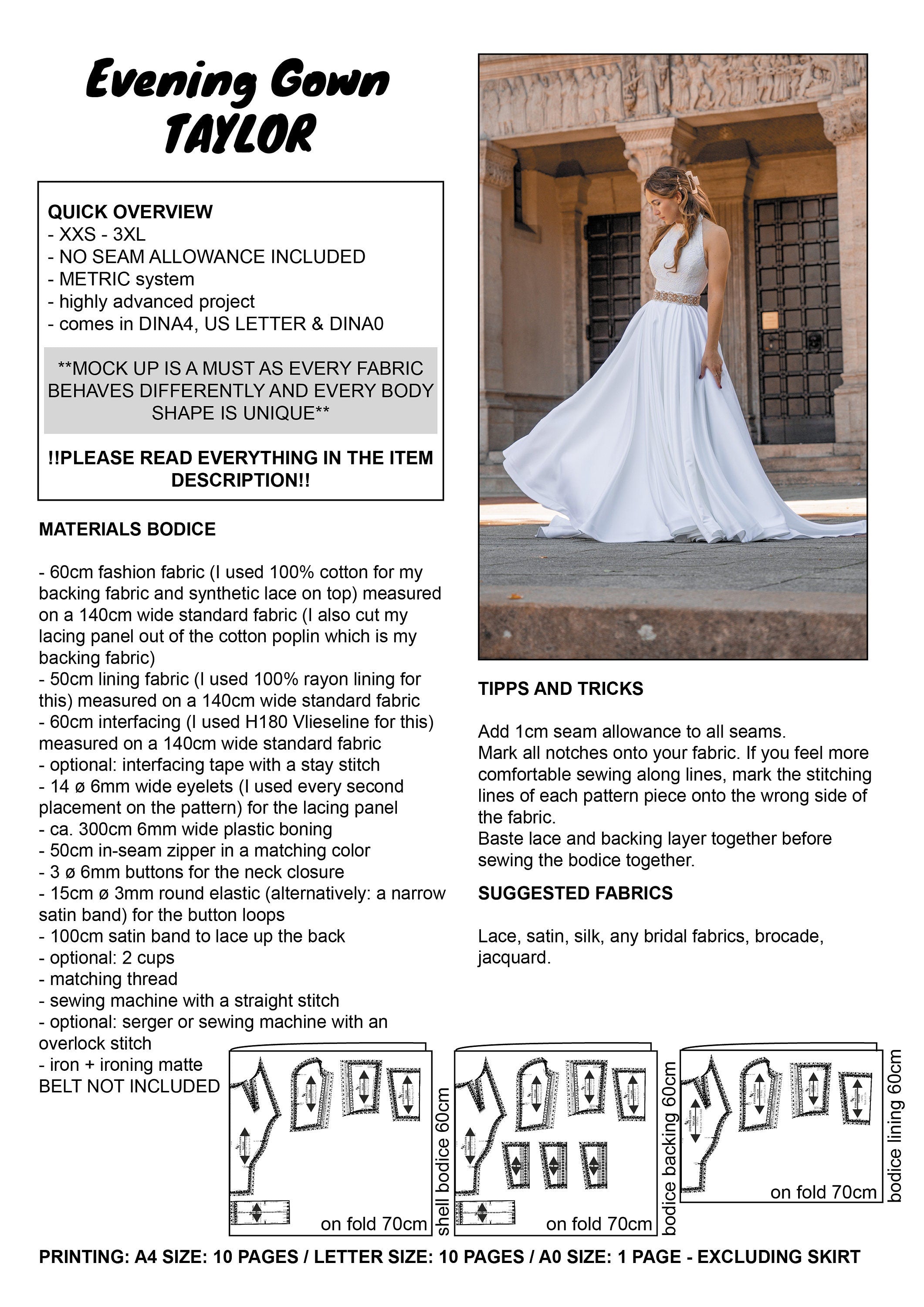 PATTERN - Wedding/Evening Gown TAYLOR - THISISKACHI