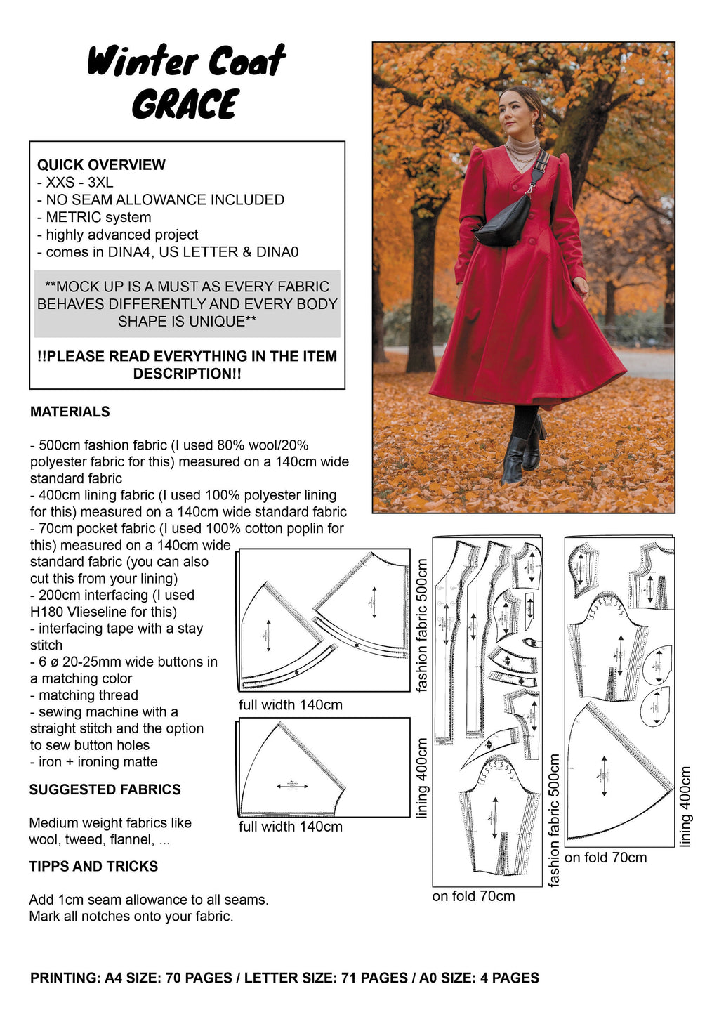 PATTERN - Winter Coat GRACE - THISISKACHI