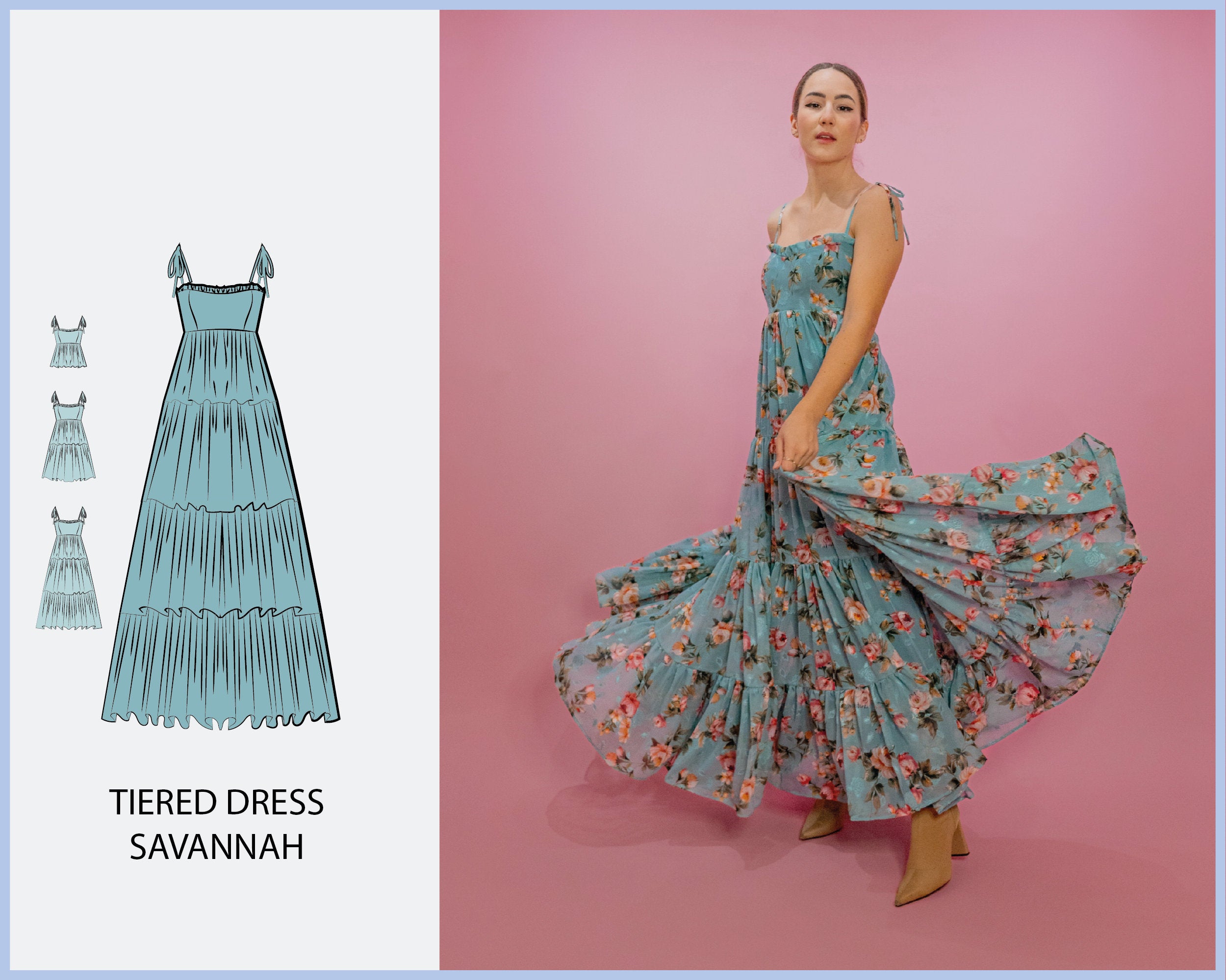 PATTERN - Tiered Dress SAVANNAH - THISISKACHI