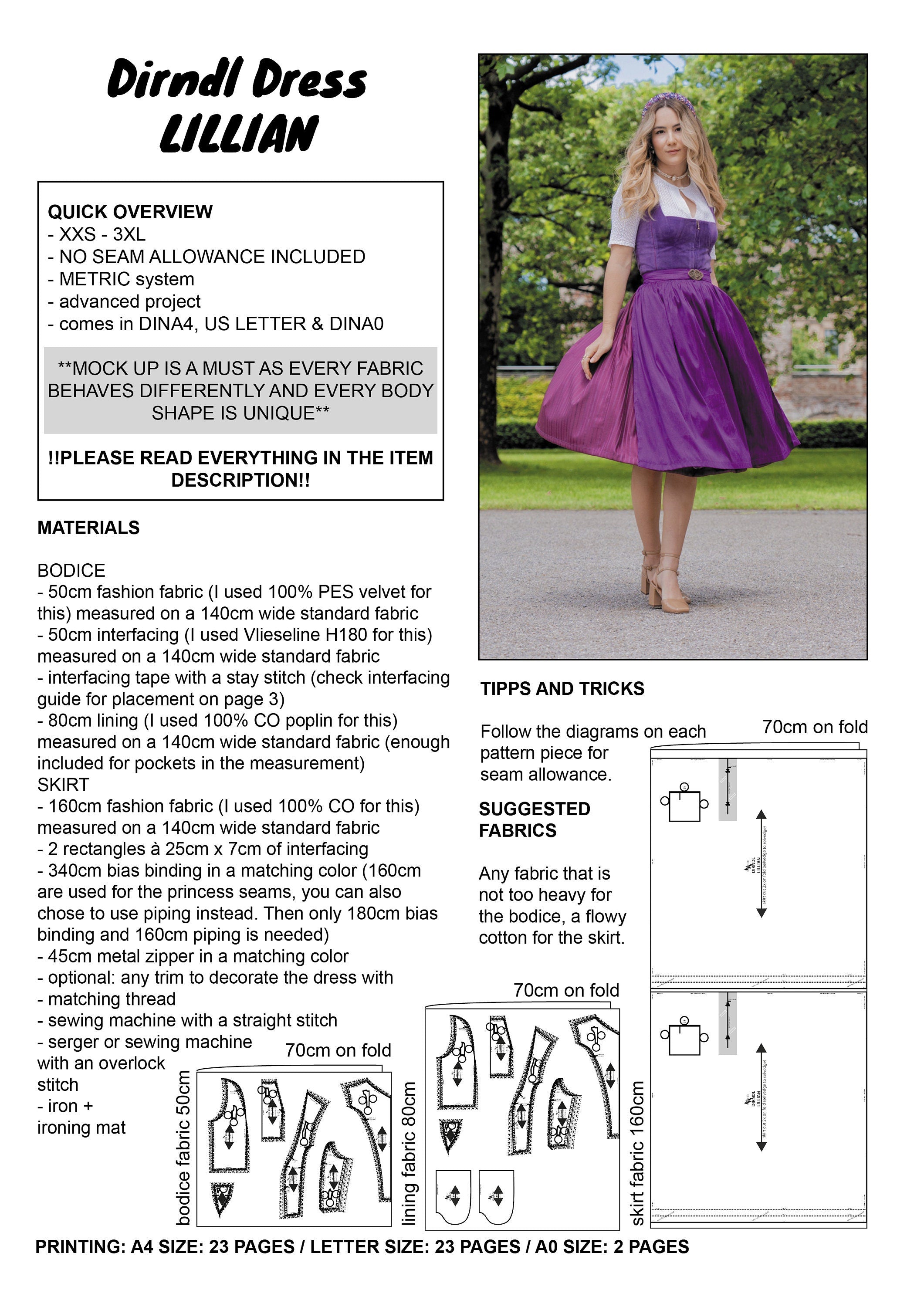 PATTERN - Dirndl Dress LILLIAN (dress only) - THISISKACHI