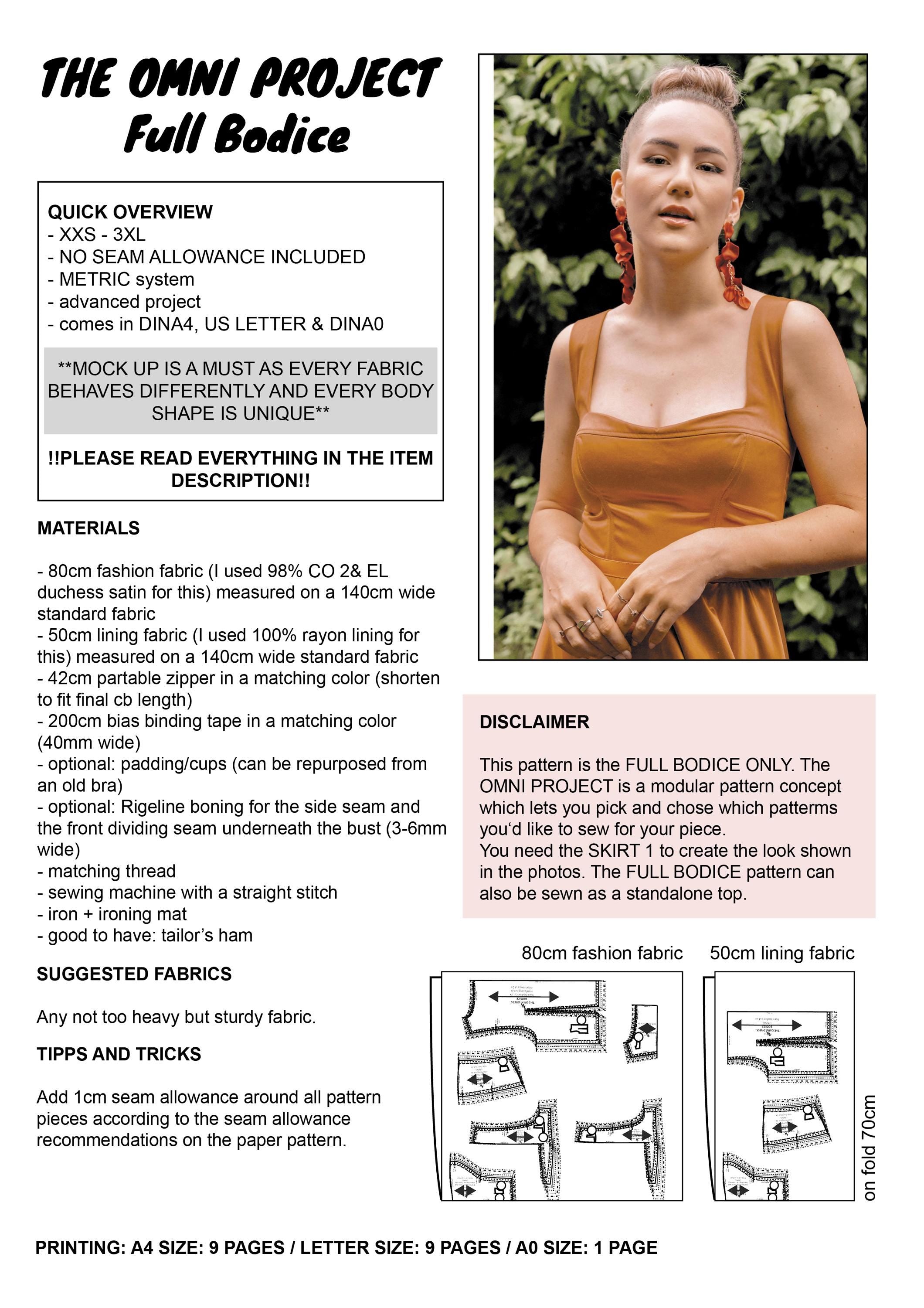 PATTERN - The OMNI project: Full Bodice (Base) - THISISKACHI