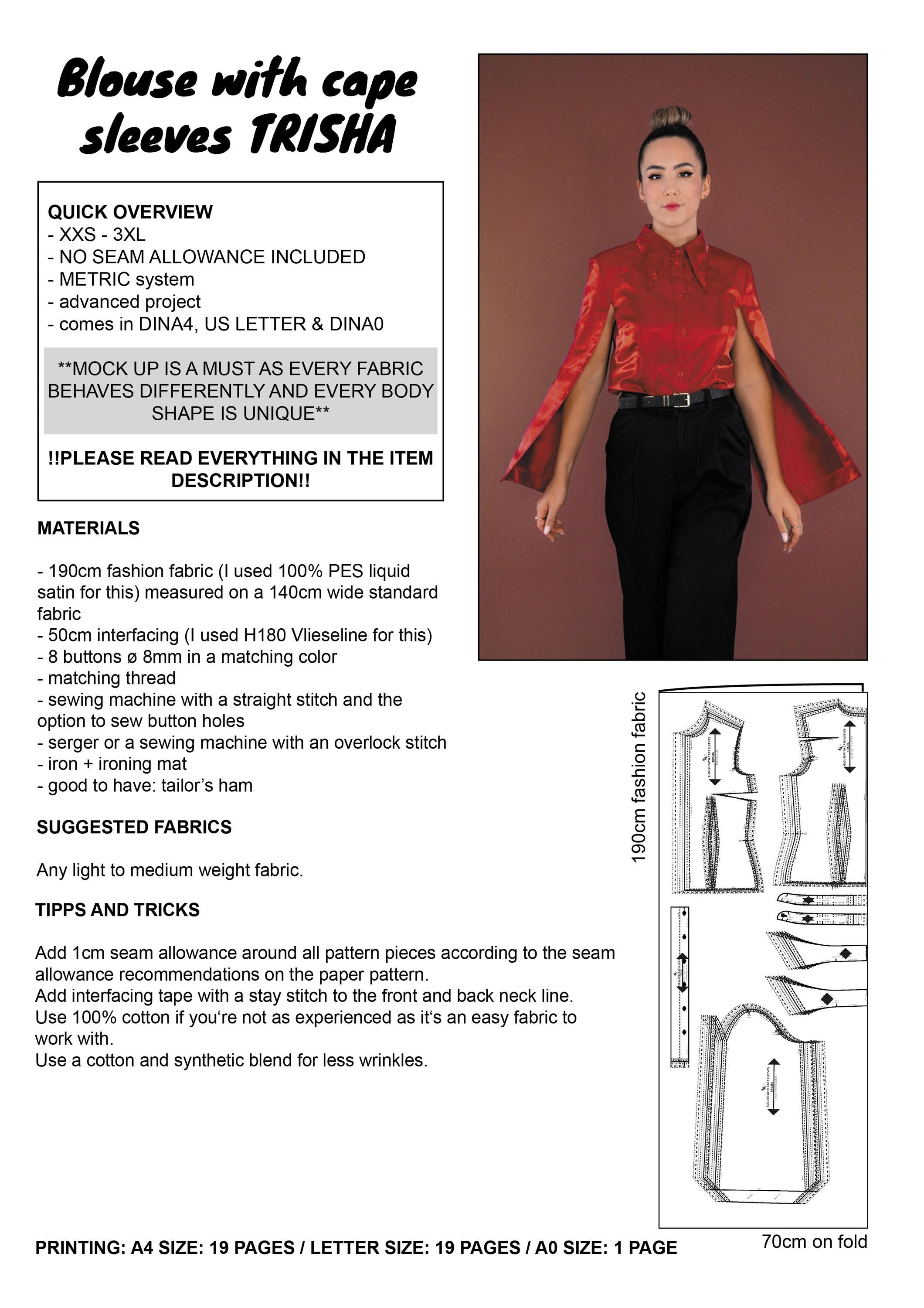 PATTERN - Blouse with cape sleeves TRISHA - THISISKACHI