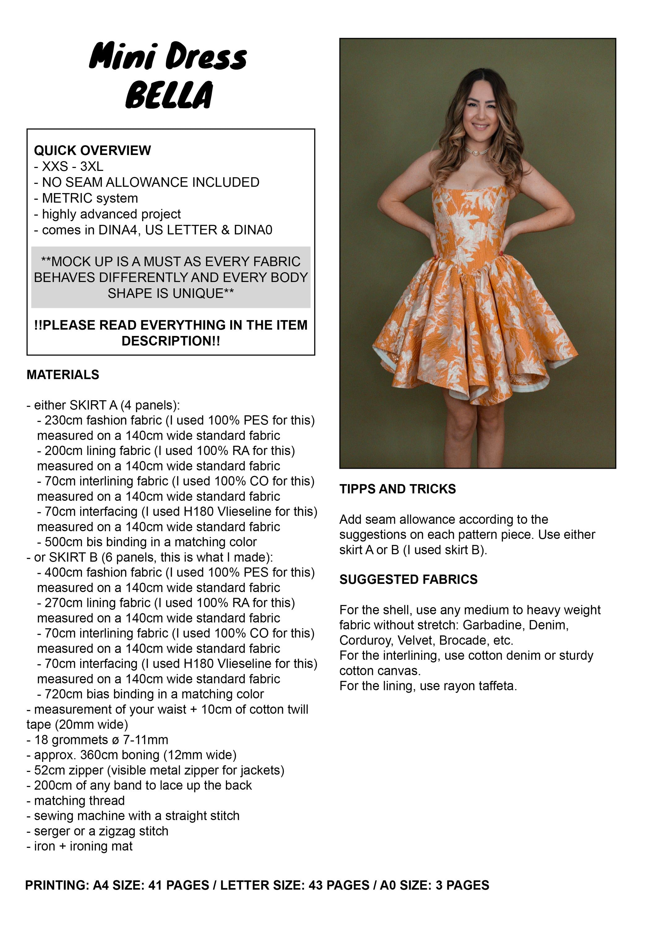 PATTERN - Mini Dress BELLA - THISISKACHI