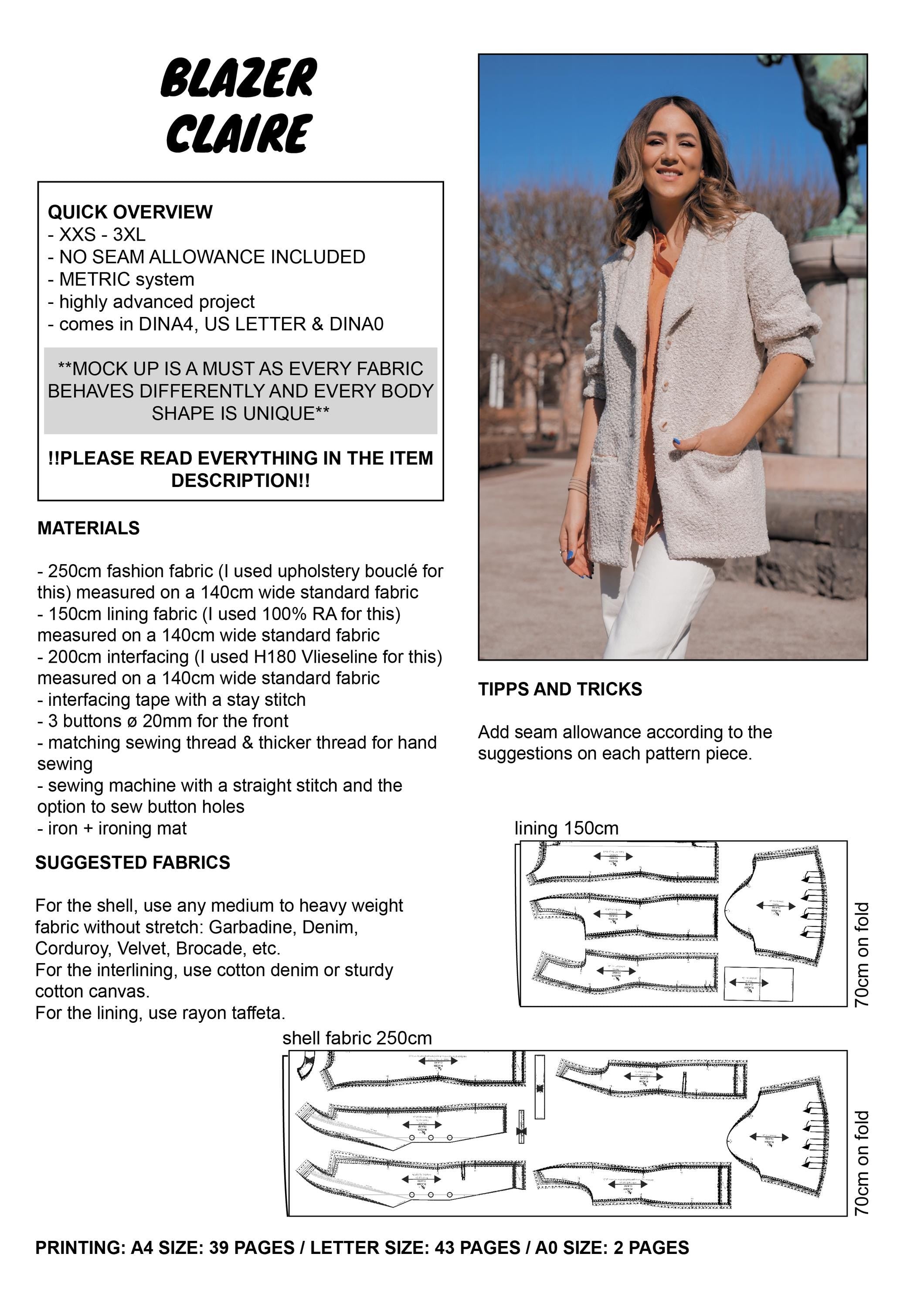 PATTERN - Blazer CLAIRE - THISISKACHI