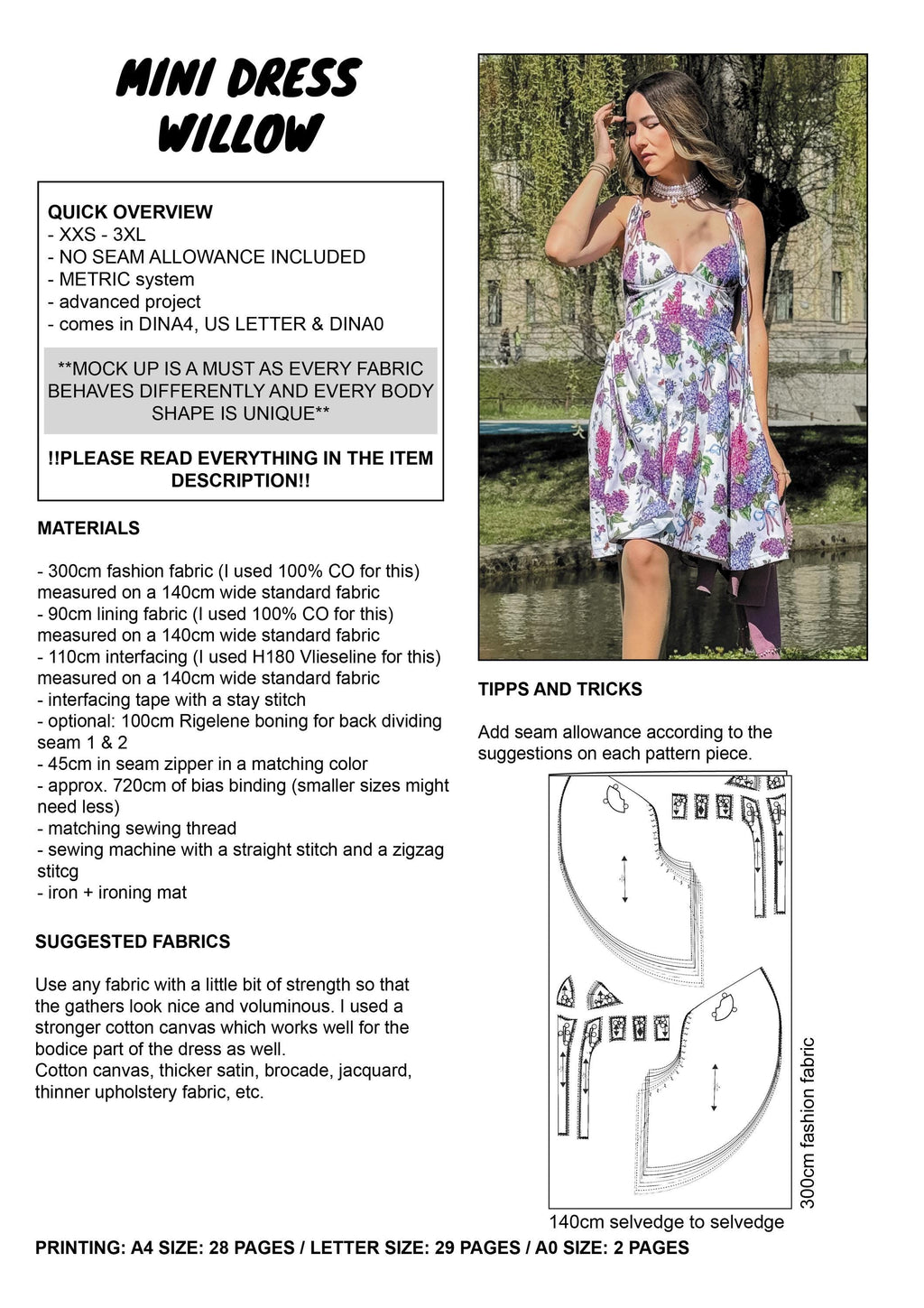 PATTERN - Mini Dress WILLOW - THISISKACHI