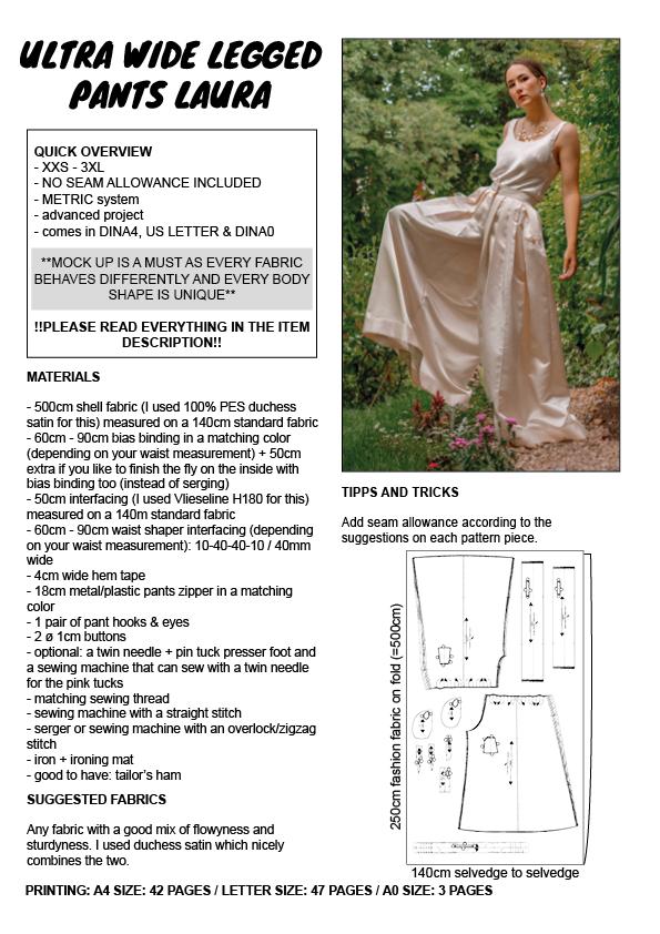 PATTERN - Ultra Wide Legged Pants LAURA - THISISKACHI